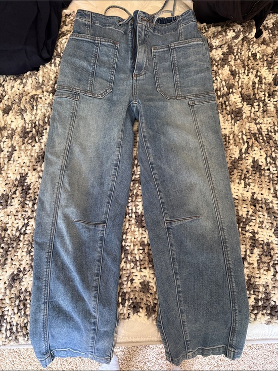 Kut from the Kloth Denim - Kut from the Kloth Light Blue Wide-Leg Utility Jeans barrel style